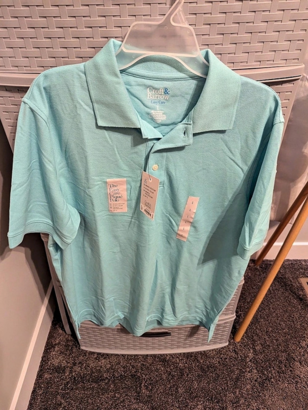 Croft & Barrow The Easy Care Piqué Polo Green Large
